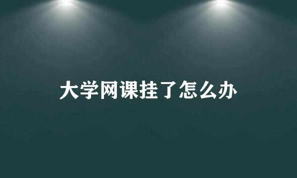 大学网课挂了怎么办