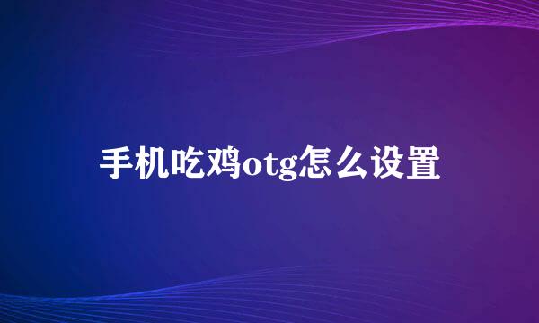 手机吃鸡otg怎么设置