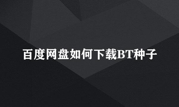 百度网盘如何下载BT种子