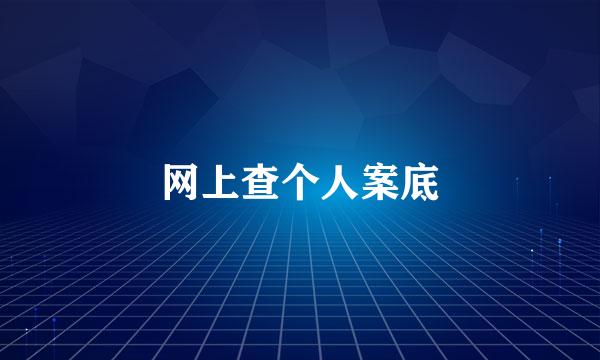 网上查个人案底