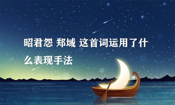 昭君怨 郑域 这首词运用了什么表现手法