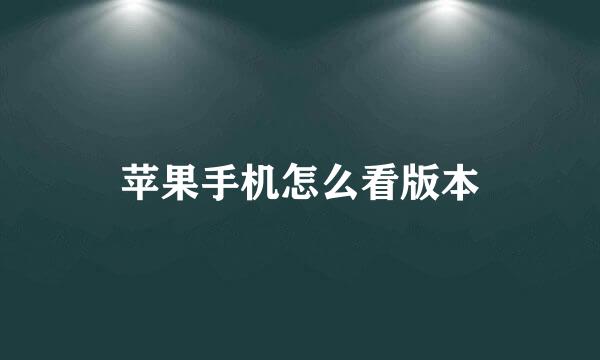 苹果手机怎么看版本