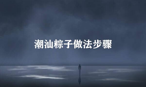 潮汕粽子做法步骤