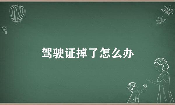 驾驶证掉了怎么办
