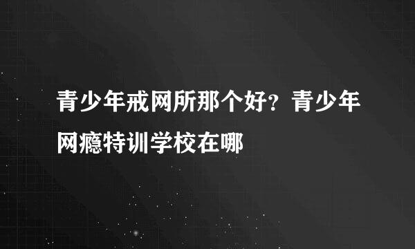青少年戒网所那个好？青少年网瘾特训学校在哪