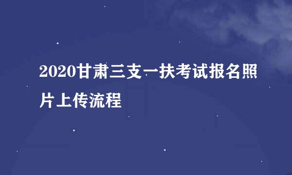2020甘肃三支一扶考试报名照片上传流程