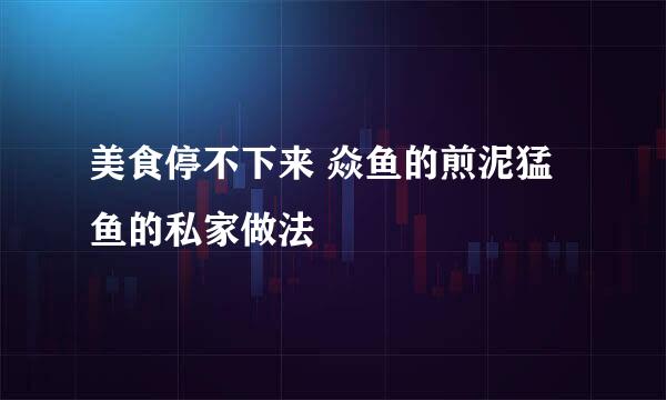 美食停不下来 焱鱼的煎泥猛鱼的私家做法