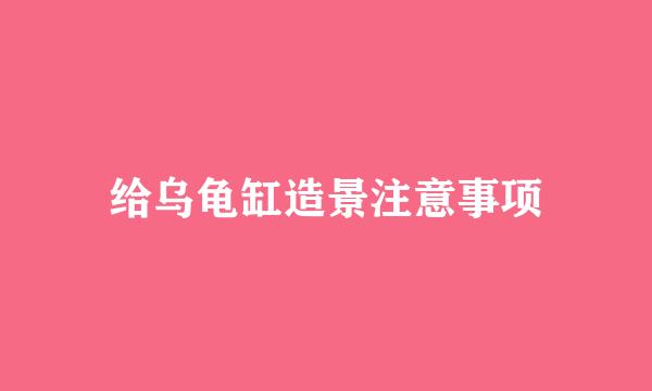 给乌龟缸造景注意事项