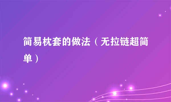 简易枕套的做法（无拉链超简单）