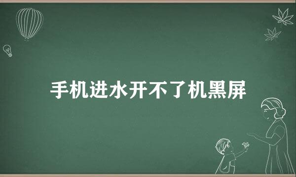 手机进水开不了机黑屏