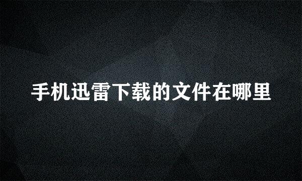 手机迅雷下载的文件在哪里