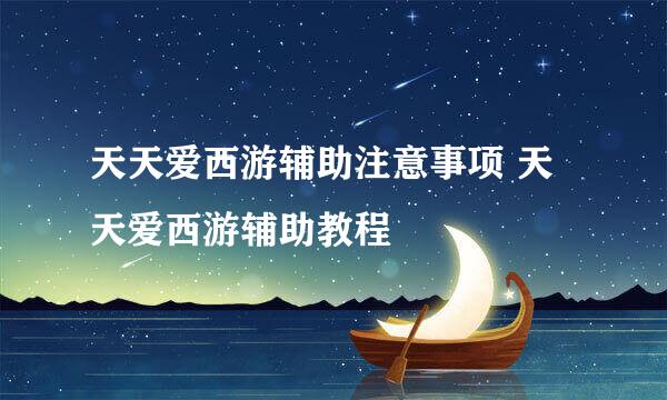 天天爱西游辅助注意事项 天天爱西游辅助教程