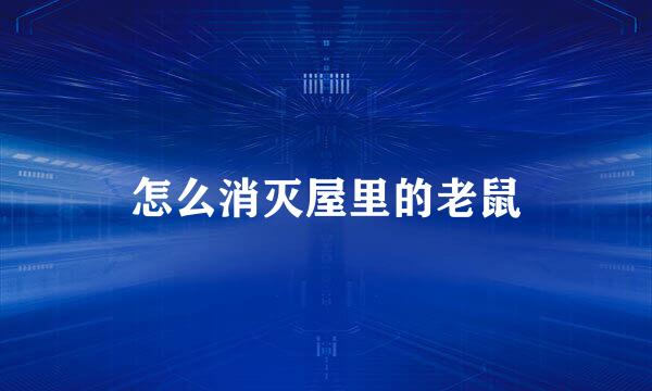 怎么消灭屋里的老鼠