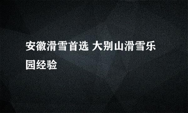 安徽滑雪首选 大别山滑雪乐园经验