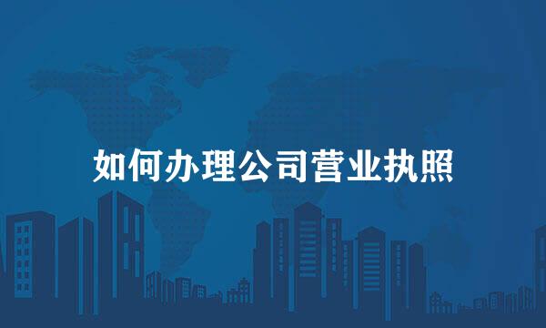 如何办理公司营业执照