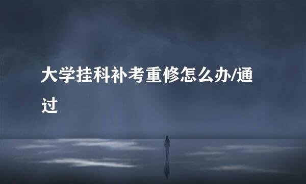 大学挂科补考重修怎么办/通过