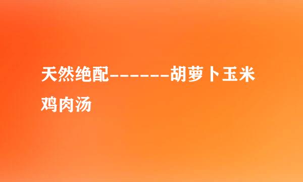 天然绝配------胡萝卜玉米鸡肉汤