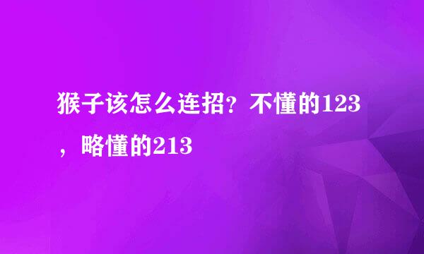 猴子该怎么连招?不懂的123,略懂的213