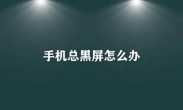 手机总黑屏怎么办