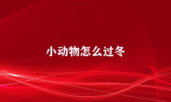 小动物怎么过冬