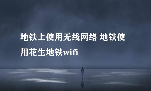 地铁上使用无线网络 地铁使用花生地铁wifi