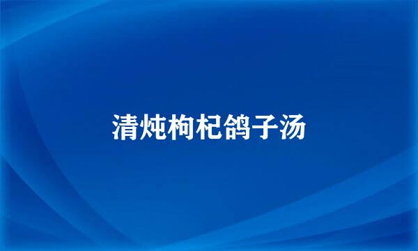 清炖枸杞鸽子汤