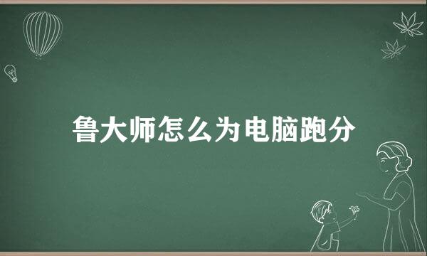 鲁大师怎么为电脑跑分