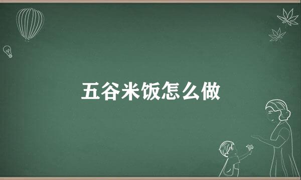 五谷米饭怎么做