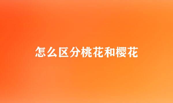怎么区分桃花和樱花
