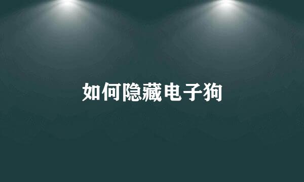 如何隐藏电子狗
