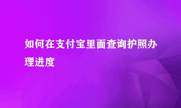 如何在支付宝里面查询护照办理进度