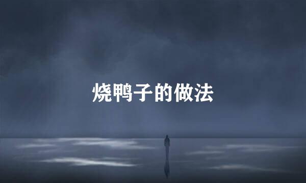 烧鸭子的做法
