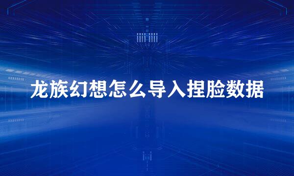 龙族幻想怎么导入捏脸数据