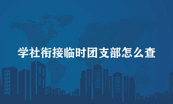 学社衔接临时团支部怎么查