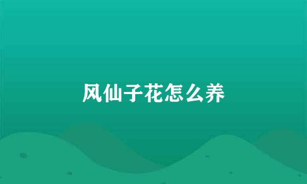 风仙子花怎么养