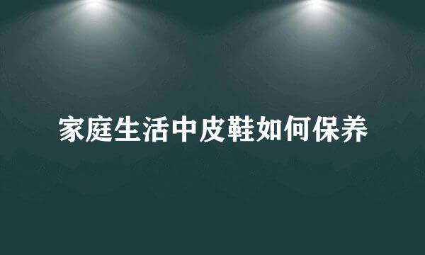 家庭生活中皮鞋如何保养
