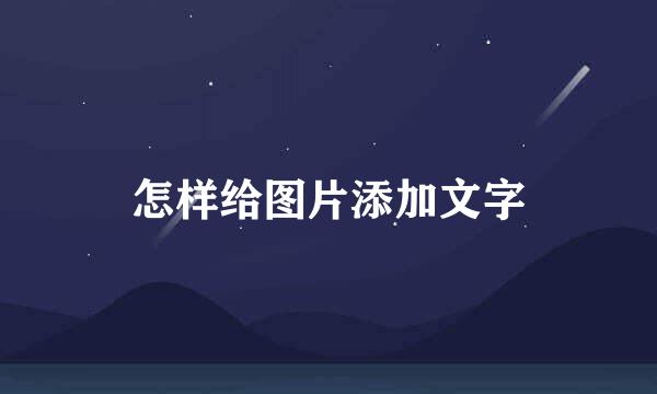 怎样给图片添加文字