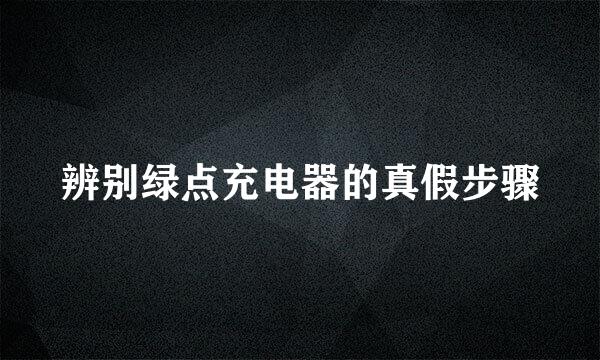 辨别绿点充电器的真假步骤