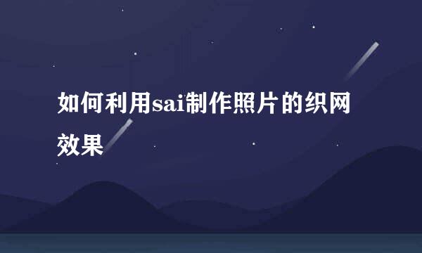 如何利用sai制作照片的织网效果