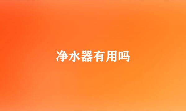净水器有用吗