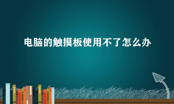 电脑的触摸板使用不了怎么办