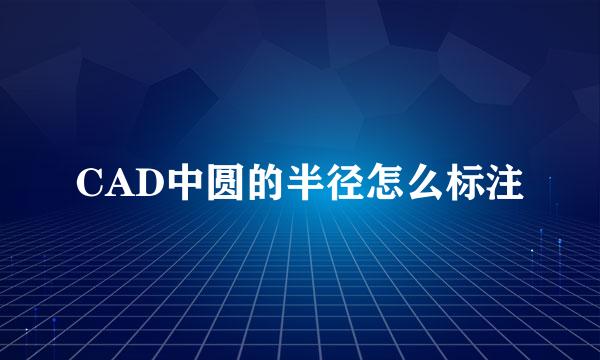 CAD中圆的半径怎么标注