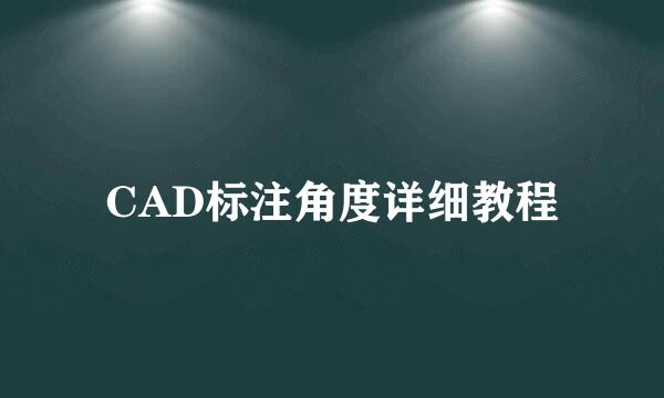 CAD标注角度详细教程