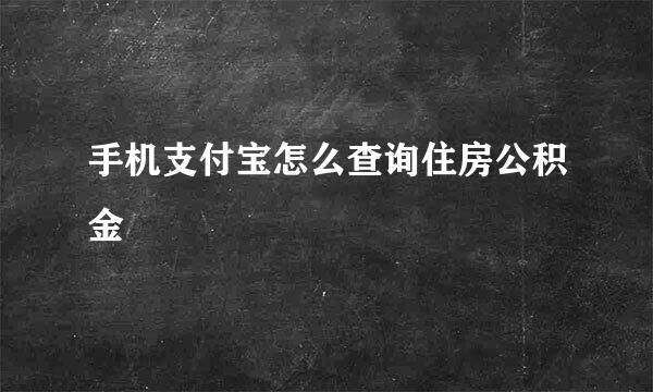 手机支付宝怎么查询住房公积金