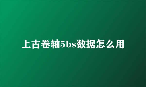 上古卷轴5bs数据怎么用