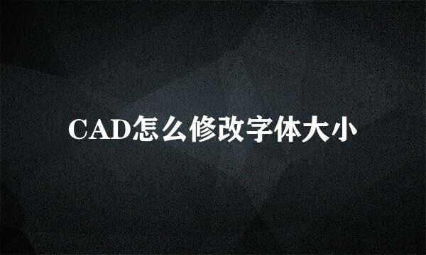 CAD怎么修改字体大小