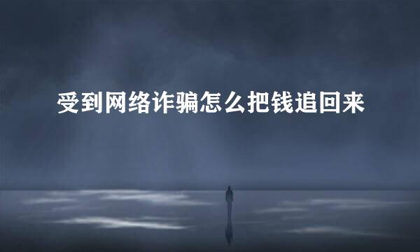 受到网络诈骗怎么把钱追回来
