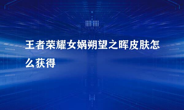 王者荣耀女娲朔望之晖皮肤怎么获得