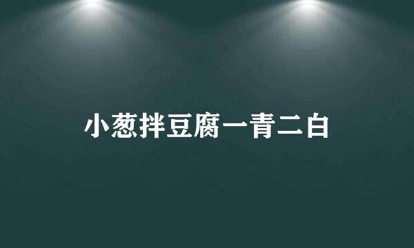 小葱拌豆腐一青二白