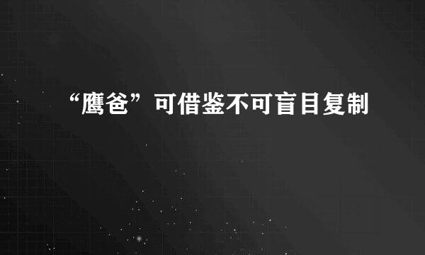 “鹰爸”可借鉴不可盲目复制